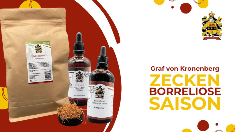 Produkte von GvK gegen Zecken und zur vorbeugenden Stärkung des Immunsystems.